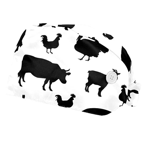 Chapeaux de travail ajustables lot de 2 casquettes avec bandeau anti-transpiration animaux