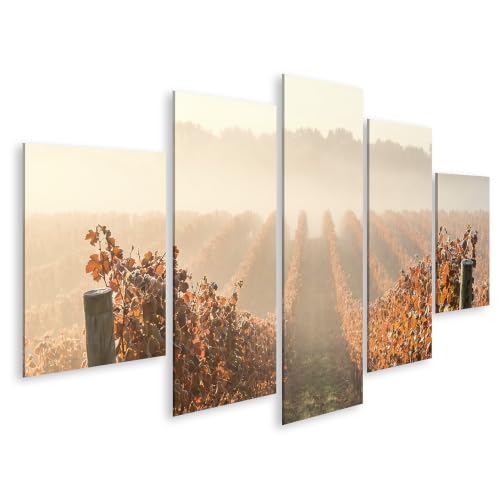 Toile vignoble d'automne déco salon nature pour une ambiance chaleureuse
