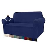 granbest copridivano a 2 posti, super morbido, universale, in jacquard, antiscivolo, lavabile in lavatrice (2 posti, blu navy)