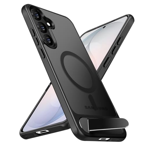 Coque Samsung S26 Mag Safe LEVIOSA noire avec son support titane