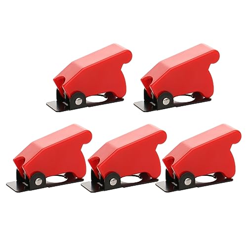 Baomain 5Pcs 12mm Mount Dia. Red Safety Flip Cover for Toggle Switch SAC-01