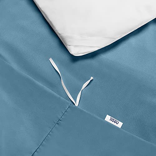 Image of Nestl Blue Heaven Duvet Cover Full Size - Soft Full Size Duvet Cover Set, 5 Piece Double Brushed Duvet Cover with Button Closure, 1 Full Duvet Cover 80x90 inches, 2 Pillow Shams, and 2 Pillowcases