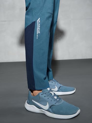 Image of TECHNOSPORT Men's Solid Trackpants DURACOOL+ Quick Dry Straight Fit Mid Rise Drawstring Polyester for Gym Training Outdoor Wear Anti Odour