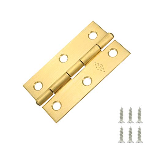 Honjie 3 Inch Square Corner Hinge Brass Home Furniture Hardware Door 4 Pcs With Screws #TOP1
