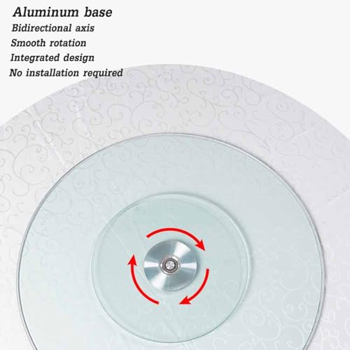 Plateau de service pivotant et lisse Lazy Susan rotatif en verre transparent de banquet