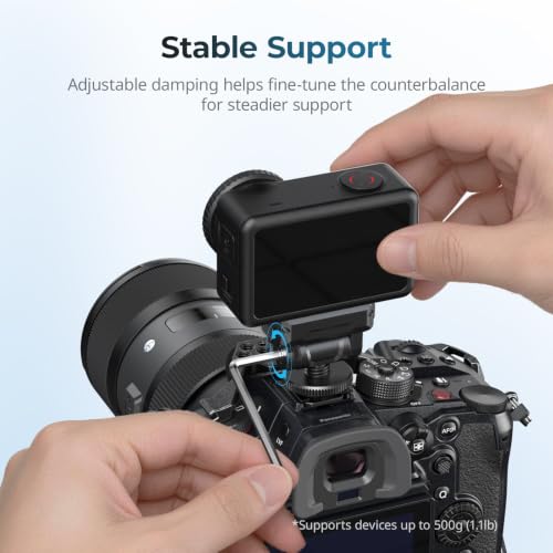 Image of SMALLRIG Quick-Release Cold Shoe Mount for DJI Osmo Action 6 / Nano, Features a 1 /4 inch-20 Threaded Hole and Cold Shoe, Supports 160 Tilt Swivel, for Magic Hand, Selfie Sticks, Camera Cages, 6440