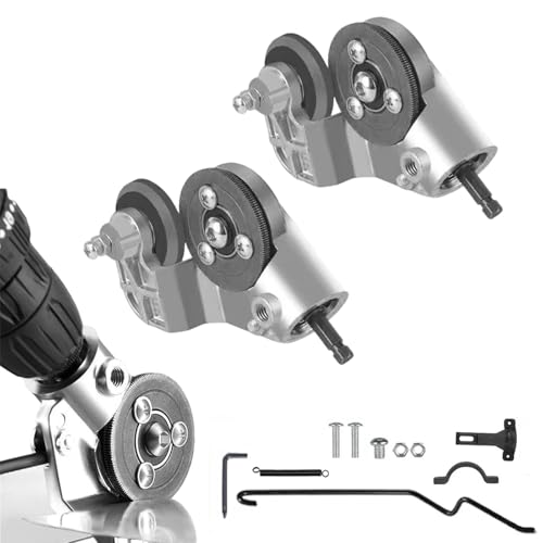 Image of Titanium Drill Nibbler Sheet Metal Cutting Tool, Sheet Metal Cutter, Metal and Vinyl Slitter, Electric Drill Shears Attachment Cutter Nibbler for Iron, White Sheet, Steel, Copper, Aluminum (2pcs)
