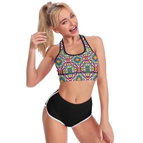 Image of Womens Comfortable Sports Bra Workout Tank Tops Racerback Fitness Gym Bra for Yoga Running
