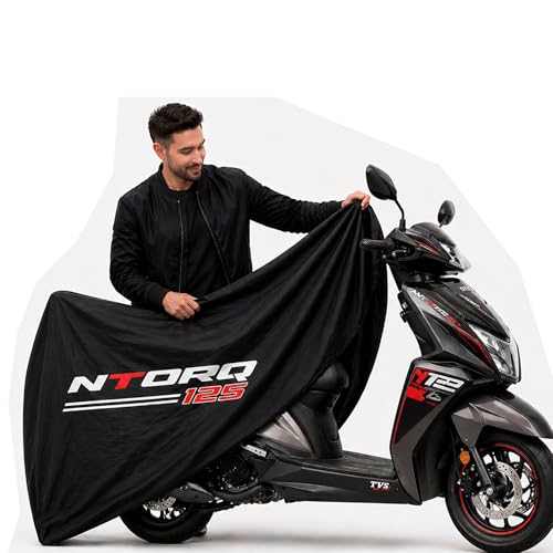 Image of Kayme Motorcycle Cover Waterproof Heavy Duty All Weather, Quad 4 Wheeler Cover Sun Rain Snow Protection (Mid-Black, Ntorq 125)