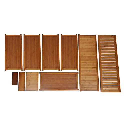 Hteedy Bamboo Entryway Shoe Cabinet 7-Tier Bamboo Shoe Rack Large Capacity With 1 Storage Box &Door, 38.6" L*12.6" W*45.3" H #TOP7