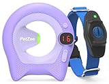 Wireless Dog Fence System Electric Dog Fence & Training Collar with Adjustable Range, Invisible Battery, Electronic Fence for All of Dogs, Purple
