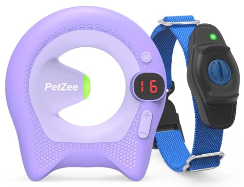 Wireless Dog Fence System Electric Dog Fence & Training Collar with Adjustable Range, Invisible Battery, Electronic Fence for All of Dogs, Purple