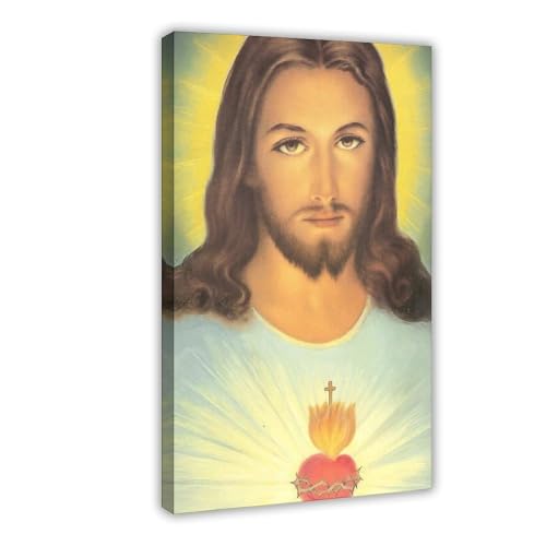 Sacré-Cœur de Jésus-Christ impression sur toile cadeau de baptême