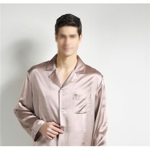 Men's Spring And Autumn Silk Home Two Piece Set With, And Pajamas2