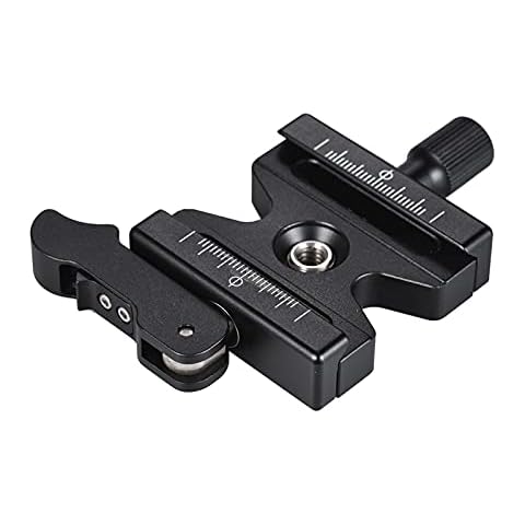 Camnoon CL-50LS Aluminum Alloy Quick Release Clamp with Adjustable Lever Knob-Type 1/4" & 3/8" Screw Hole Compatible for Arca Swiss Standard Quick Release Plate Ball Head Tripod Cover