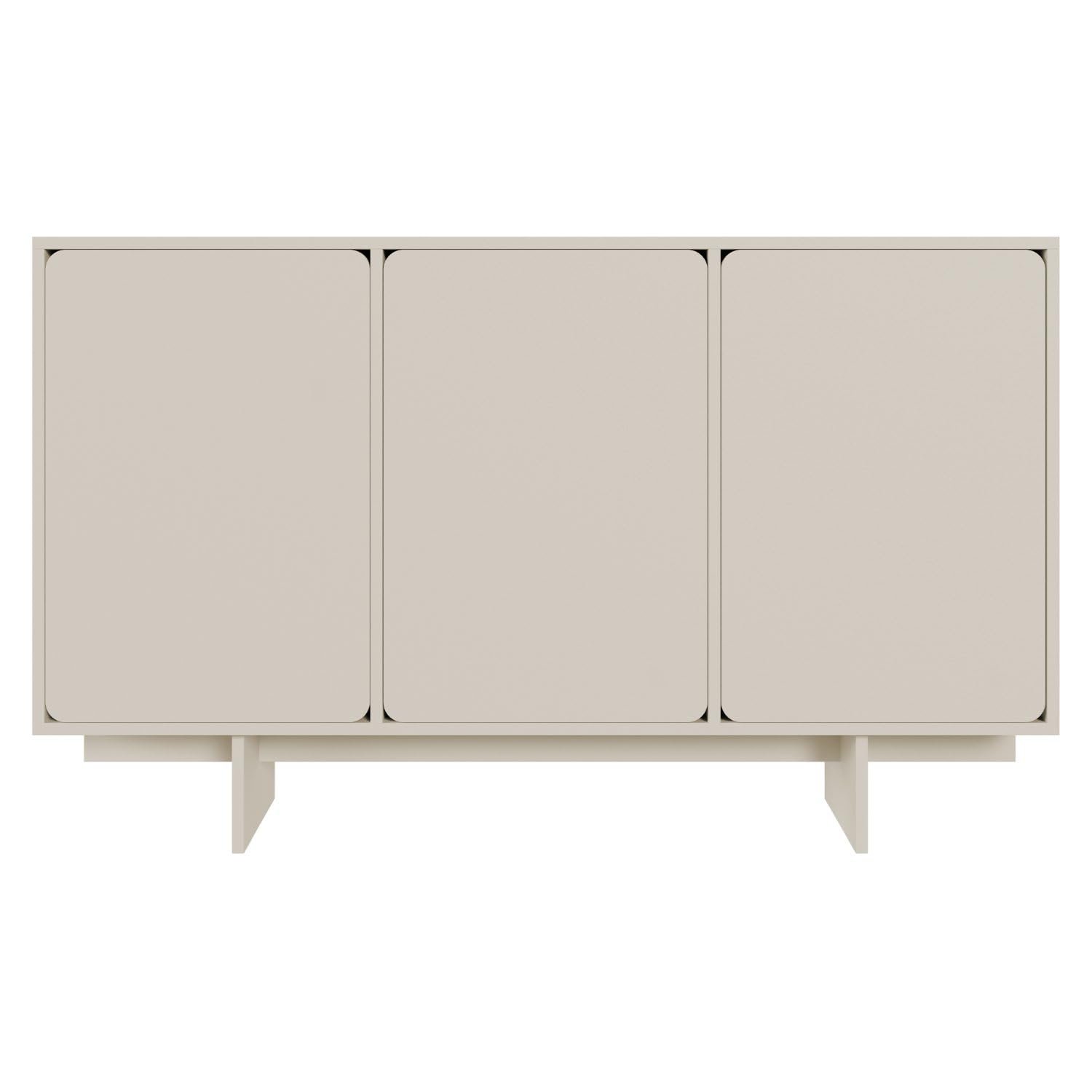 Selsey Wuwu - Cassettiera a 3 ante, 150 cm, con spinta verso l'aperto, colore: grigio/beige