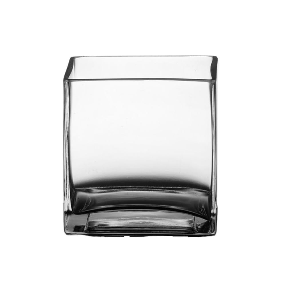 Aquarium Quadratisches Mini-Aquarium aus dickwandigem Glas for Wohnzimmer und Schreibtisch mit Sockel in Holzoptik