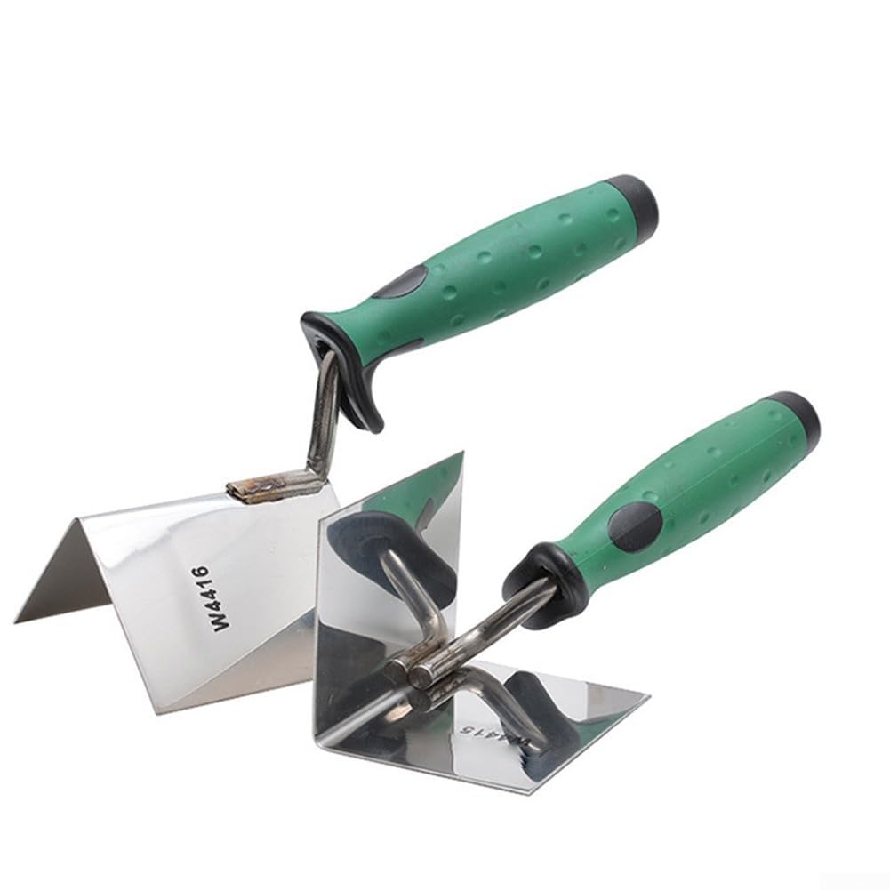 Besttoolifes Set di cazzuole angolari in acciaio inox, strumenti ad angolo interno esterno, spatola per intonacatura a 90 gradi, per lavori di ristrutturazione di muratura e muratura, multifunzione,