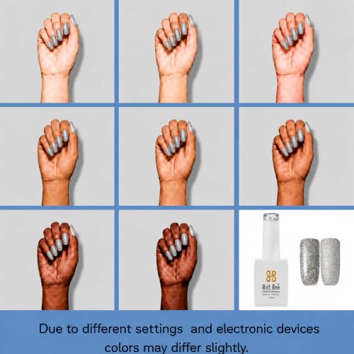 Image of BOLT BEE 15ML Gel Nail Polish 1Pc Clear Pink Glitter Nail Polish Soak Off UV LED Nail Gel Polish Nail Art Starter Manicure Salon DIY at Home, 0.5 OZ (1) (90)