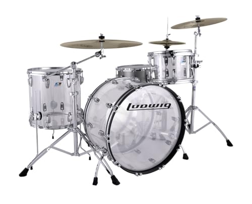 Ludwig Vistalite Fab 3-piece Acoustic Drum Set Shell Pack Clear