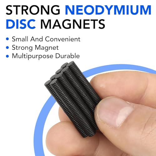 Image of TRYMAG Small Rare Earth 6 Different Sizes Black 255Pcs Tiny Magnets for Crafts, Heavy Duty Neodymium Round Mini Refrigerator Magnets for Whiteboard, Locker, Kitchen, Office, School