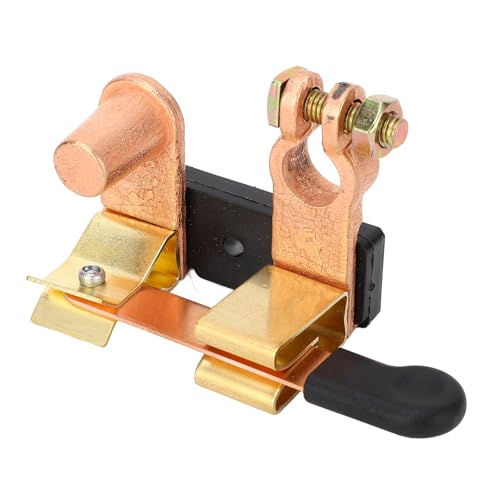 Top Post Knife Blade Master Switch, Battery Disconnect Switch with Wrench, 12V 24V 250A Brass, Compact and Portable for Cars, RVs, Boats, Buses, Trucks, Tractors, Preventing