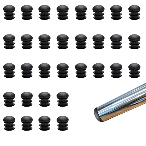 32 Pièces Embout Bouchons pour Tube de Chaise de Rond Noirs Embout Entrant Rond pour Pied de Chaise Embout pied de chaise Caoutchouc pied de chaise Protection(16mm) Cover