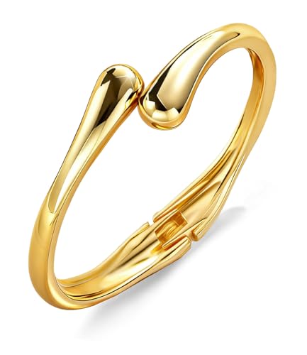 Image of MTINEAPS Gold Bangle Bracelets for Women Teens Trendy Chunky Adjustable Twist Cuff Bracelet Jewelry Gifts