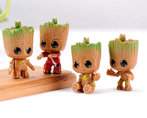 Beauy Girl 4 pcs Lovely Animal Characters Toys Mini Figure Collection Playset, Plant Pot Craft Dollhouse Decoration, Cake Topper, Cake Decoration