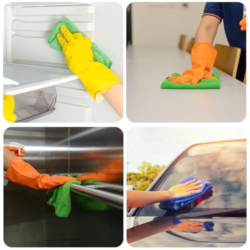 Behogan 4 Stück Bambus Baumwolltücher, 30x38cm Bambus Tücher, Saugfähige Reinigungstücher, Microfaser Putztuch, Wiederverwendbare Putztücher für Hochglanzoberflächen, zum Reinigen und Abstauben