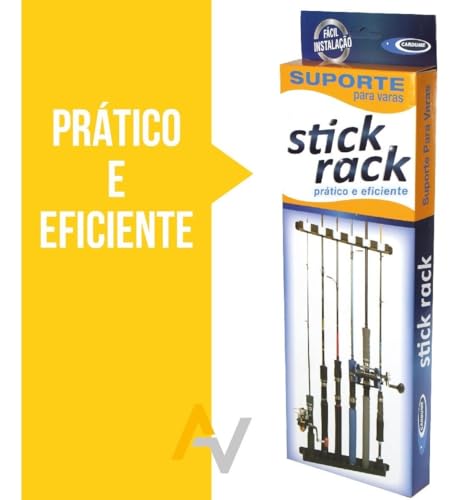 Suporte Organizador de Parede Stick Rack Para 6 Varas de Pescar Cardume Adventure