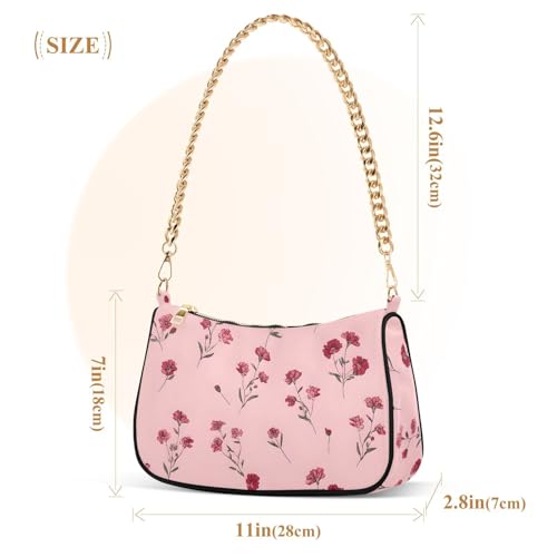 Bolso de hombro floral para mujer rojo y amarillo miniatura 6