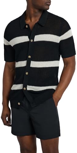 Men's Linen Ss Button Up Sweater - Main Image