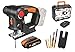 Produktbild WORX 18V(20V MAX) Akku Stichsäge Axis WX550.4, 2,0Ah, PowerShare, 2-in-1, Säbel- und Stichsäge,Schnelle Umstellfunktion mit Staubbläser & Pendelhub, Schnellladegerät, 5 Sägeblätter