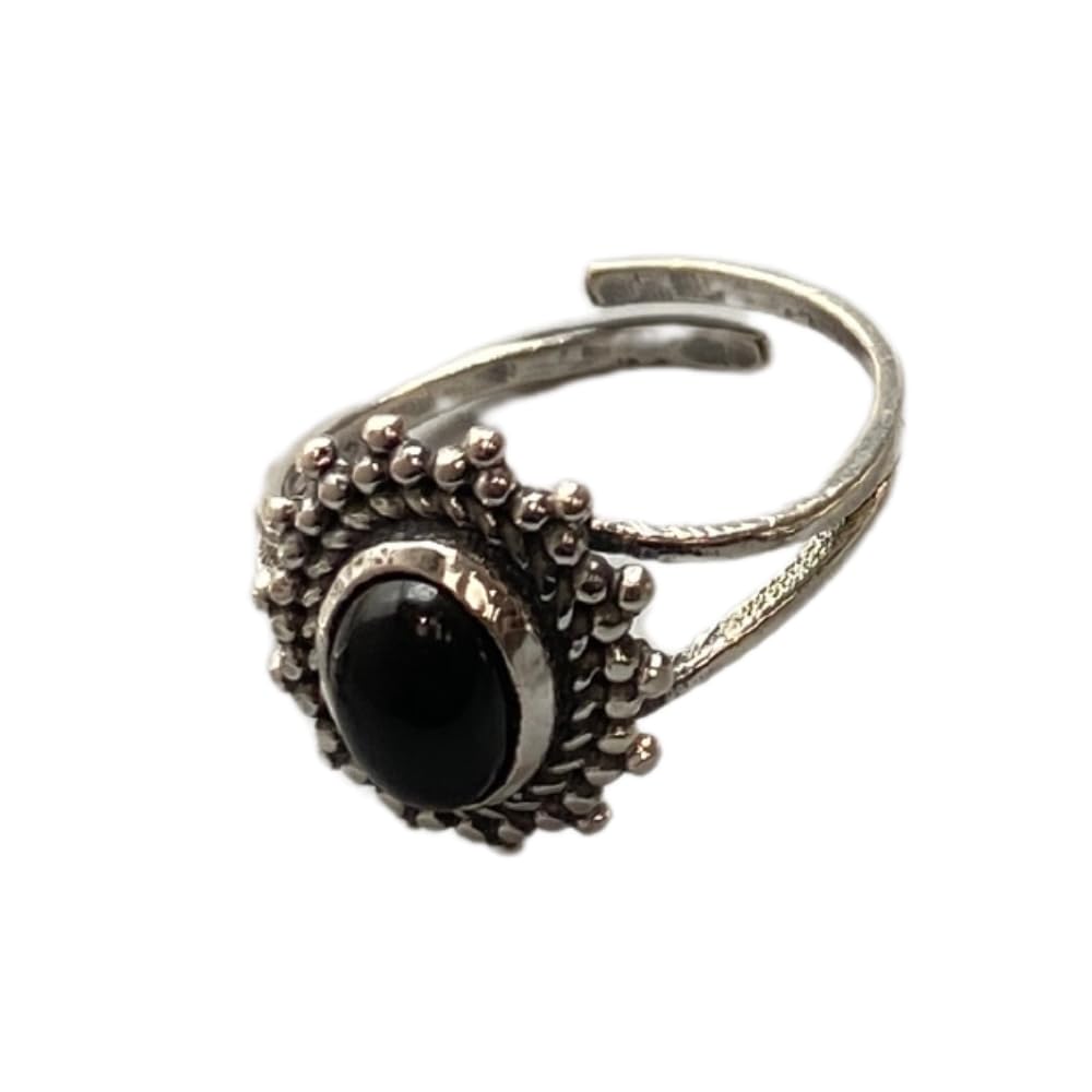 VIE Cocktail Crystal Oval Ring, Black Agate