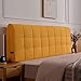 Bett-Kopfteil-Abdeckung, Rückenlehnenkissen Bezug, Gepolsterte Bettkopfabdeckung, Doppel Einzelbett, Baumwolle Leinen Bett-Kopfteil Hussen Kinder Und Erwachsene Schlafzimmer-Dekor,Yellow1-90x58cm