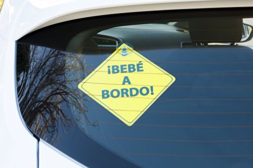 Bc Corona Cartel Bebe a Bordo con Ventosa para Coche