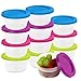 DecorRack 12 Pack 8 Oz Small Empty Plastic Storage Jars with Screw On Lids Round Wide Mouth Food Grade All Purpose Storage Containers for Kitchen, Art and Craft Slime Storage Jars (Assorted)