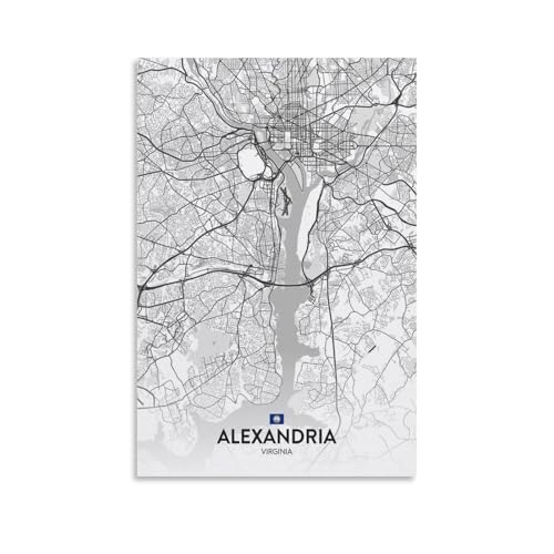 CAIFF City Map Poster Alexandria VA Art Wall Decoration Poster Family Bar Restaurant Garage Cafe Art...