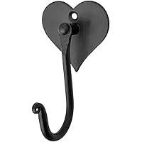 ARTIZANSTORE Vintage Style Hand Forged Wall Mounted Hook for Home and Office Coat Hanging Black Antique Designer Wall Hook Decorative Gift (Heart Shape Coat Hooks)