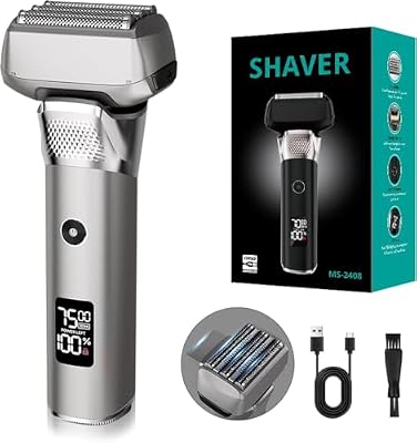 Electric Razor for Men Foil Shaver Wet Dry Electric Razor and Head Shavers for Bald Men Five Layer Shaver Head with Shaverwith Pop-up Trimmer Beard Trimmer Cordless Rechargeable