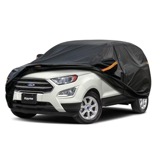 Kayme SUV Car Cover Fit for Rivian R1S (2022-2025) Automobiles All Weather Waterproof, Outdoor Cover Sun Rain Protection, with Lock and Zipper Door.Black black Custom Fit Rivian R1S