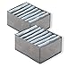 Senbos 2 Piezas Organizador de Ropa de Armario, 7 Compartimentos Organizador Plegable para Cajones, Cómoda, Organizador Cajones Ropa para Guardar Leggings, Camisetas, Pantalones Vaqueros, Calcetines