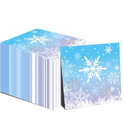 48PCS Christmas Paper Napkins Snowflake Beverage...