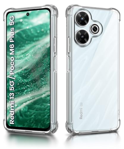Image of WOW IMAGINE Clear Back Cover Case for Mi Redmi 13 5G | Poco M6 Plus 5G | Shockproof Soft TPU Case | Cushioned Edges for Ultimate Protection Back Cover Case - Transparent