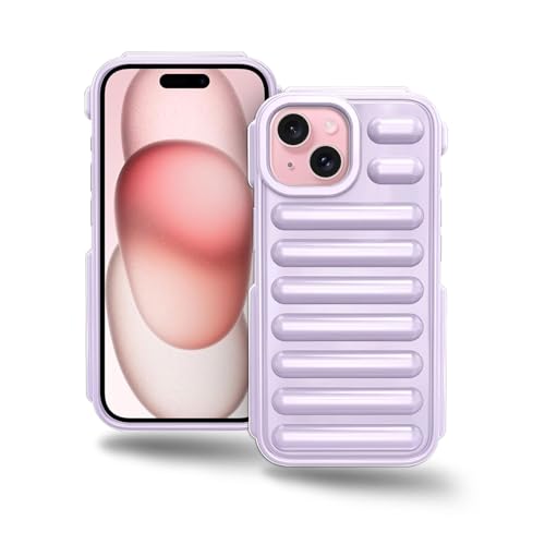 Image of Amazon Brand - Solimo High Protection Capsule Design Back Cover for Apple iPhone 15 - Lilac Purple