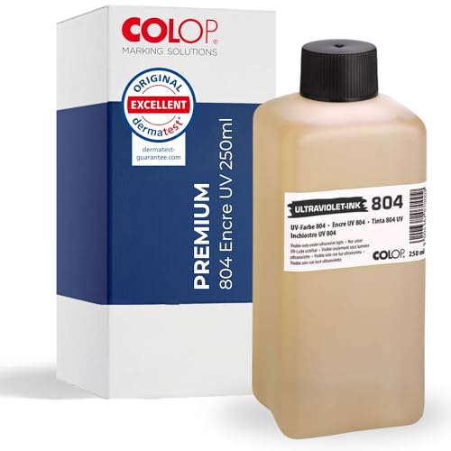 Encre pour tampons COLOP UV 804 invisible de 250 ml pour marquage discret