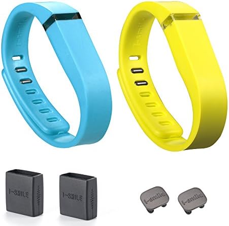I-SMILE 2pcs Replacement Bands with Metal Clasps Wireless Activity Bracelet Sport Wristband for Fitbit Flex(No Tracker, Replacement Bands Only) & Silicon Fastener Ring