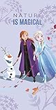 BERONAGE Disney Badetuch Frozen die Eiskönigin - Nature - Strandtuch 70 x 140 cm 100% Baumwolle Strandlaken Badelaken Handtuch Saunatuch Olaf Kristoff Sven Arendelle