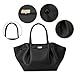 Vegetarian Artificial Leather Large Capacity Top Handle Wallet Women's Fashion Handbag (Black, Large)